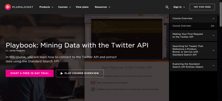 Learn the basics of the Twitter API with my new Pluralsight Course