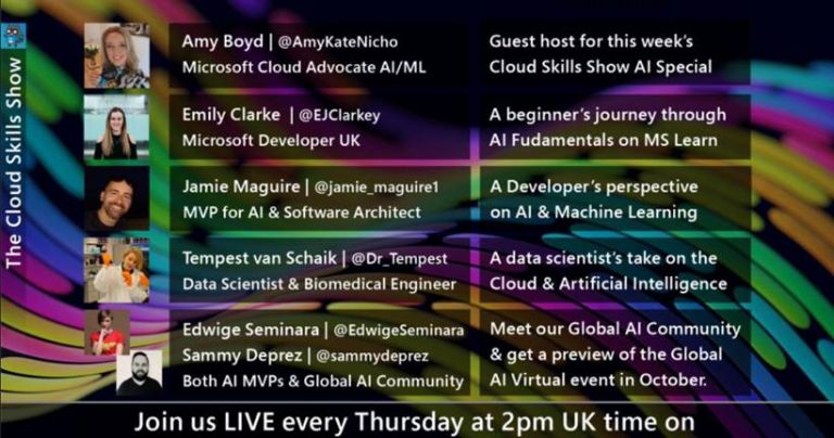 Sharing a developer’s perspective on Artificial Intelligence with Microsoft on The Cloud Skills Show