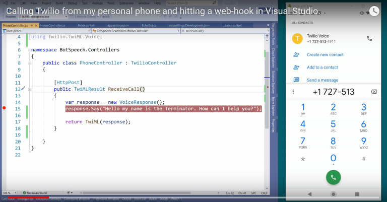 Responding to Phone Calls using Twilio and C#