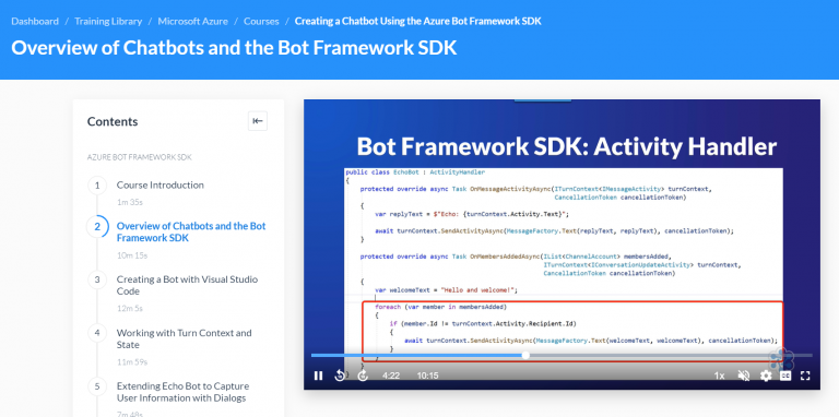 My New Course: ‘Creating a Chatbot Using the Bot Framework SDK’ with Cloud Academy is LIVE