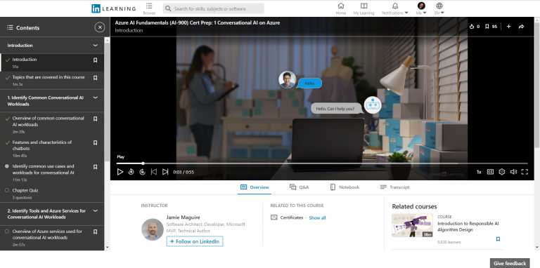 My New Course: Azure AI Fundamentals (AI-900) Cert Prep: 1 Conversational AI on Azure is LIVE