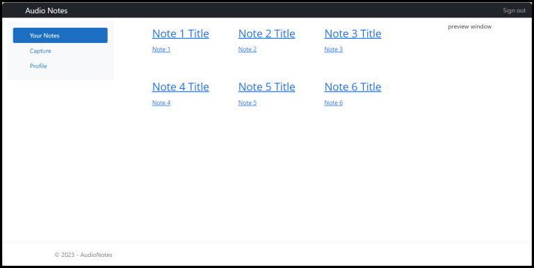 Audio Notes: Creating an Interface to Browse Content