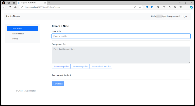 Audio Notes: Creating an Interface to Record Content